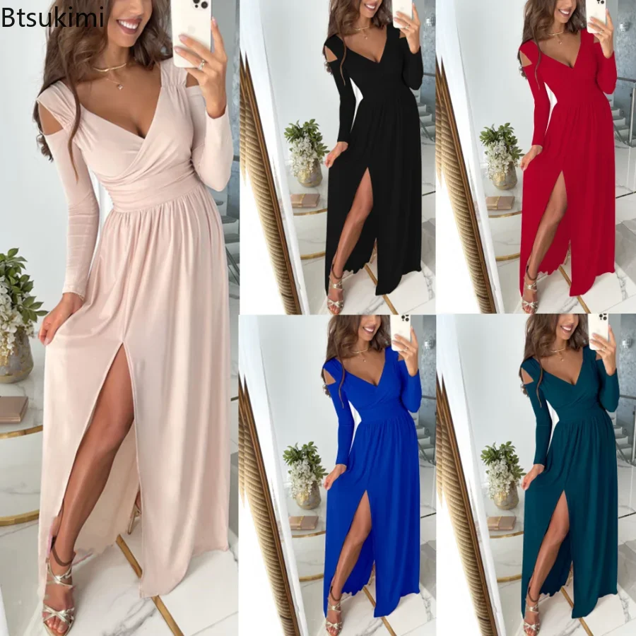 2024 Women's Sexy Long Evening Dress Elegant V-neck Side Split Party Dresses Female Summer Fashion Casual Club Ladies Clothes
2024 Women's Sexy Long Evening Dress Elegant V-neck Side Split Party Dresses Female Summer Fashion Casual Club Ladies Clothes