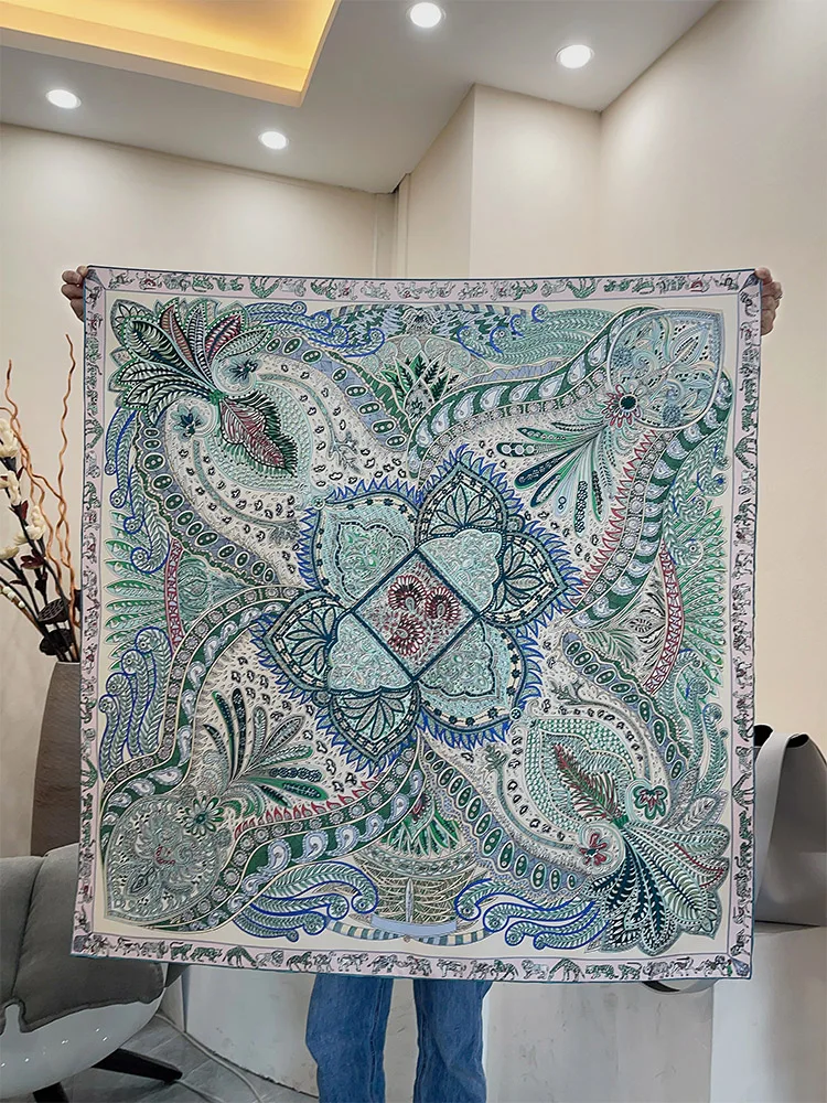 Green Mulberry Silk Scarf Roller Scarfs 90CM Square Neck Scarves Head Hair Bag Bandannas Decoration 90CM maharani de Jaipur
Green Mulberry Silk Scarf Roller Scarfs 90CM Square Neck Scarves Head Hair Bag Bandannas Decoration 90CM maharani de Jaipur