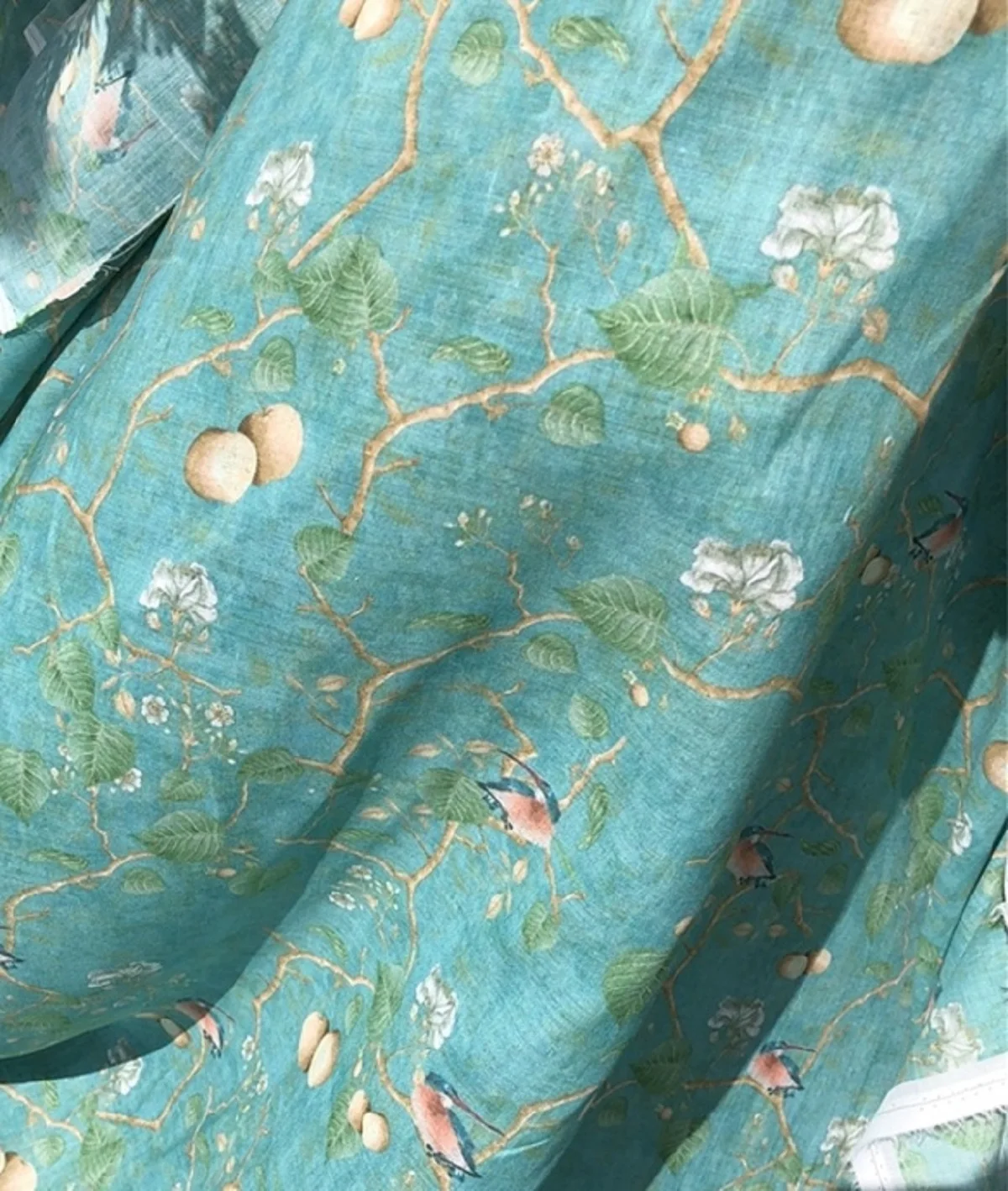 

Высококачественная льняная ткань из натурального чистого рами с принтом, летнее тонкое женское платье, материал для шитья своими руками