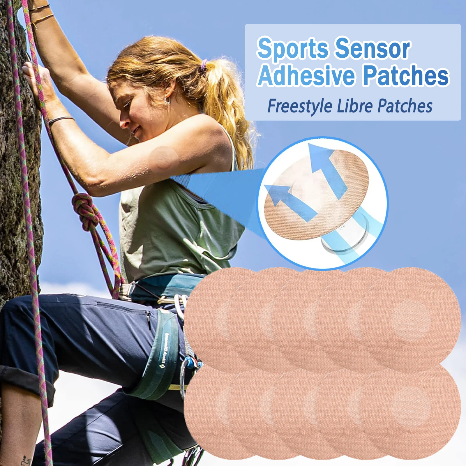 

20-10pc Sensor Covers for Freestyle Libre Sports Sensor Fixing Patches Waterproof Adhesive Patches Portable Outdoor Sports Patch