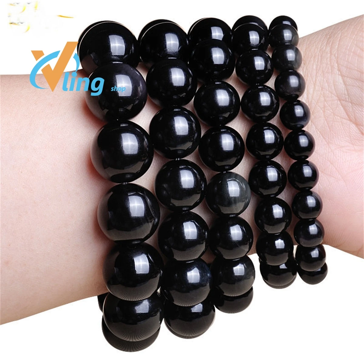 

Obsidian Ball Bracelet Wholesale 6-20mm Women's Men's Simple Versatile Fashion Gift Charm Retro ExquisiteEthnic Style Jewelry