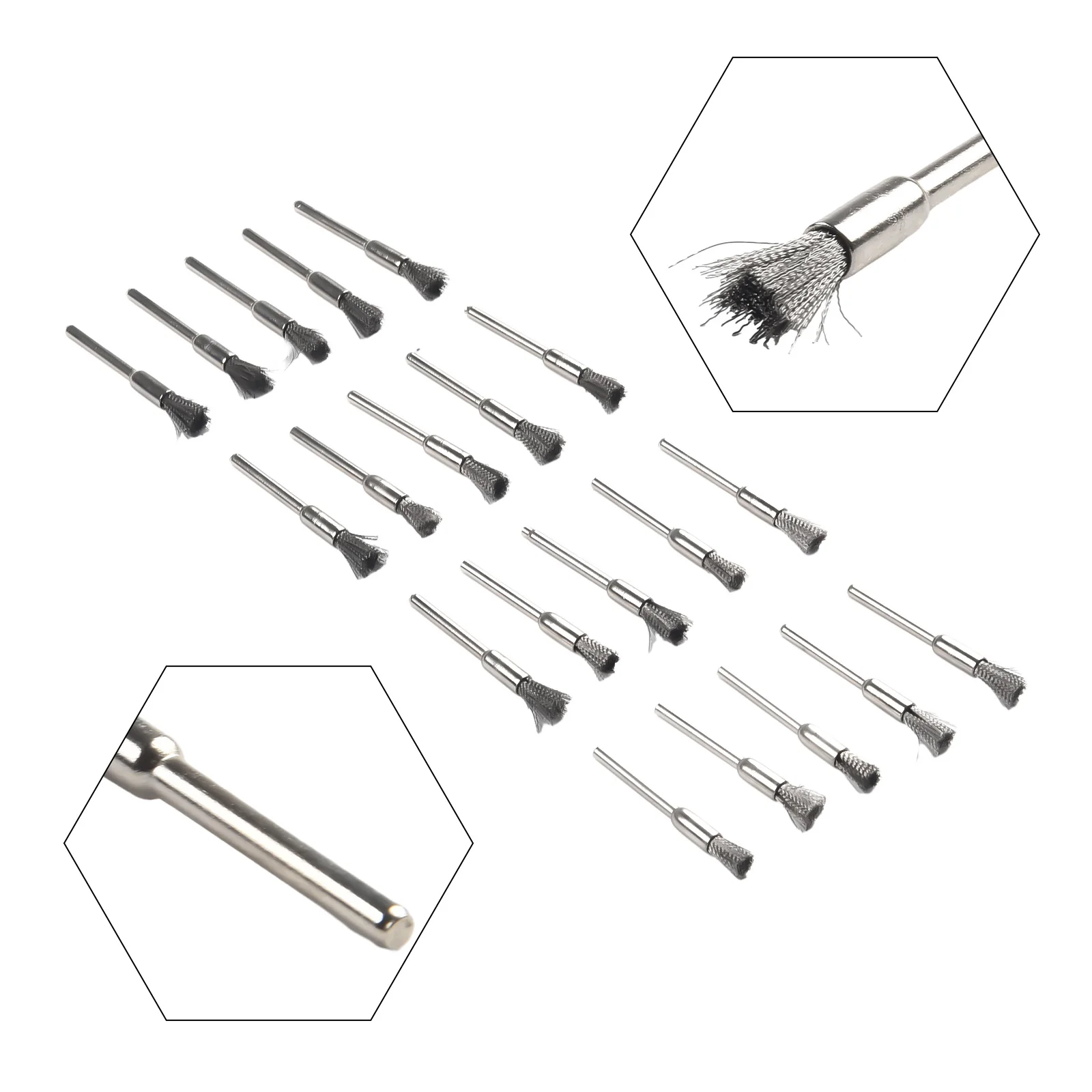 Silver Brush Wire Brushes Metalworking Polishing Tools Grinding Steel Wire Brush 20 Pcs 3mm Shank 5mm Diameter
Silver Brush Wire Brushes Metalworking Polishing Tools Grinding Steel Wire Brush 20 Pcs 3mm Shank 5mm Diameter