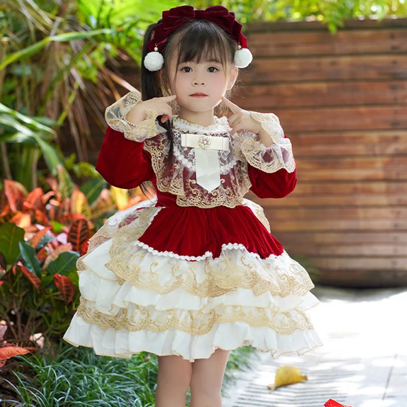 Toddler Girls Spanish Lolita Princess Ball Gown Kids Lace Bow Design Birthday Party Prom Dresses y789
Toddler Girls Spanish Lolita Princess Ball Gown Kids Lace Bow Design Birthday Party Prom Dresses y789