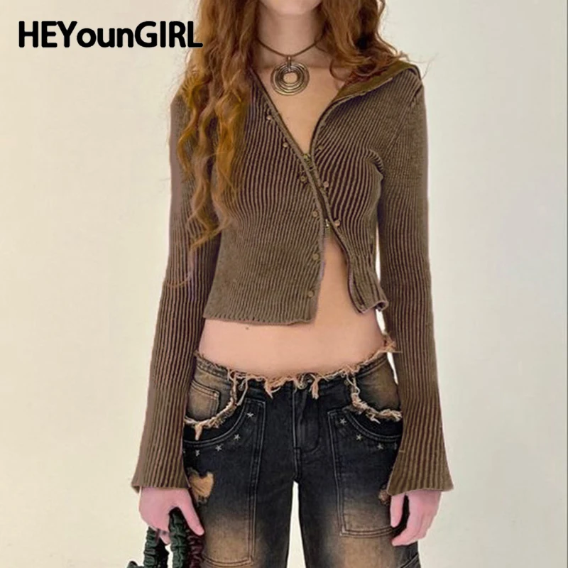 Женский трикотажный кардиган HEYounGIRL, Модный Стильный укороченный топ с заклепками и Диагональной молнией, Y2K
Женский трикотажный кардиган HEYounGIRL, Модный Стильный укороченный топ с заклепками и Диагональной молнией, Y2K