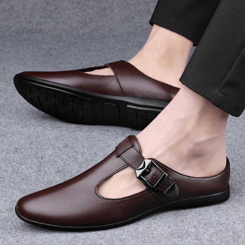Breathable Mens Genuine Leather Sandals Summer Beach Half Shoes Soft Leisure Men Slippers Lightweight Non-slip Man Summer Slides
Breathable Mens Genuine Leather Sandals Summer Beach Half Shoes Soft Leisure Men Slippers Lightweight Non-slip Man Summer Slides