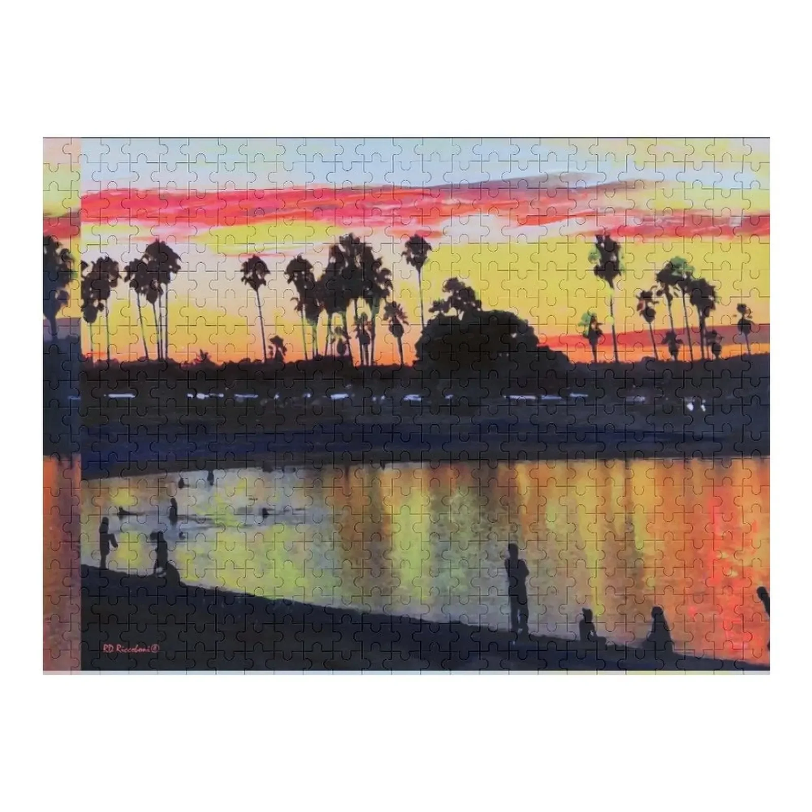 

Tropical Sunset on The Lagoon - San Diego California Jigsaw Puzzle Personalised Name Customized Kids Gift Puzzle