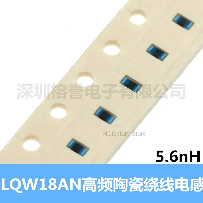 

Original SMD high frequency induction coil, original product, 100uds, 0603 SMD high Q value lqw18an5n6d00d 5.6nh 1608 BOM List Q