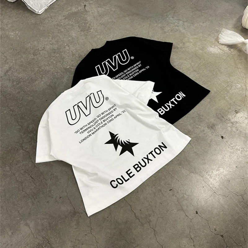 

23SS New Cole Buxton Embroidered Logo T-Shirt Men Women 1:1 High Quality Oversized T Shirt CB Tees Top Tee Mon Compte Kanye West