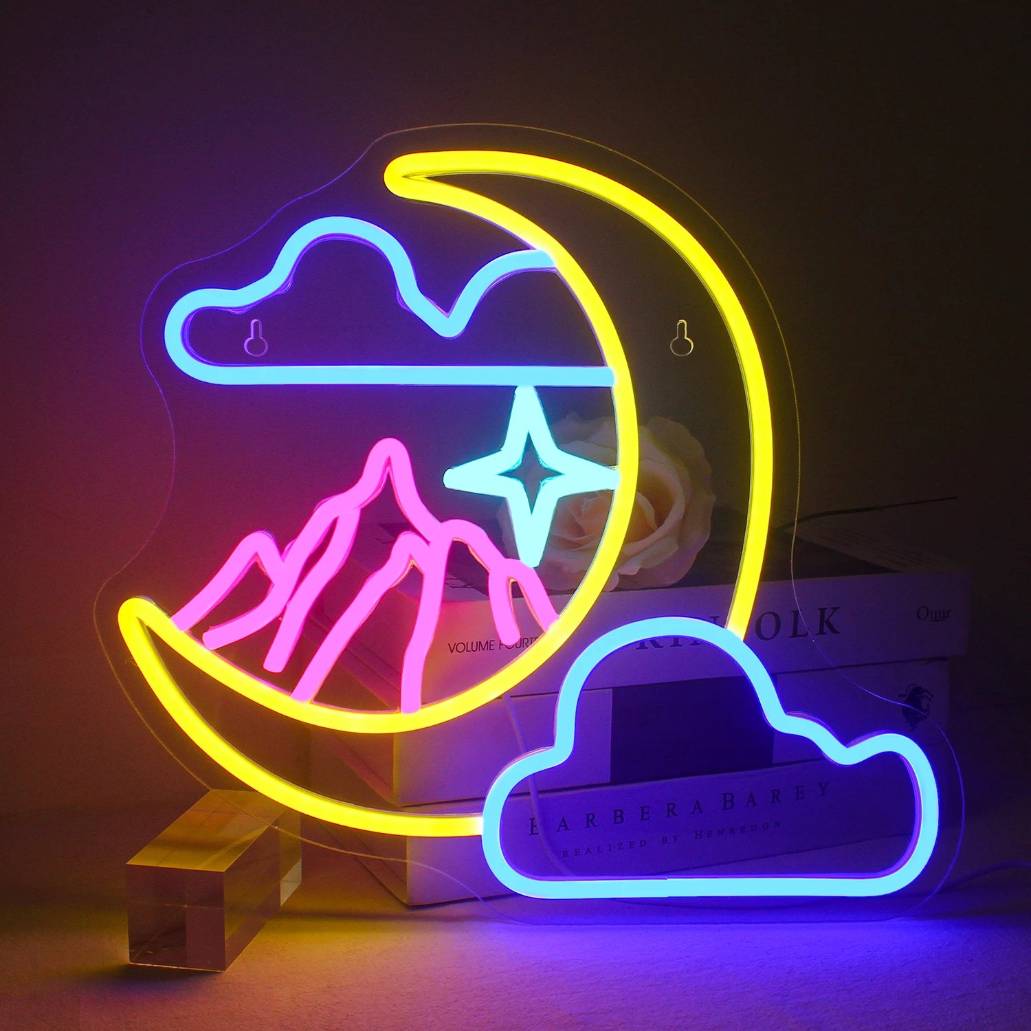 

Moon Cloud Neon Light LED Neon Light Logo For Wall Decor USB Powered Neon Light Suitable For Children's Rooms Bedrooms Bars