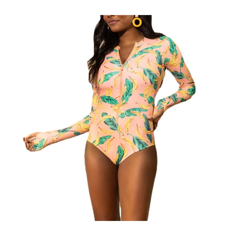 One Piece Swimsuit with Zipper for Women, Floral Print, Long Sleeve Swimwear, Multiple Color with Padded Fruit, New Arrival
One Piece Swimsuit with Zipper for Women, Floral Print, Long Sleeve Swimwear, Multiple Color with Padded Fruit, New Arrival