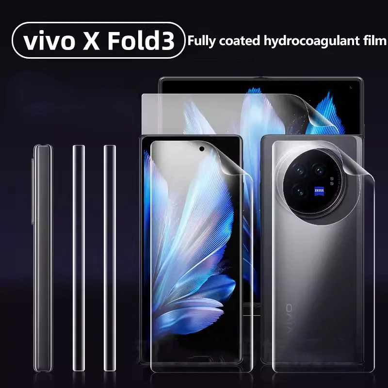 

4 in 1 Hydrogel Film For Vivo X Fold3 X Fold3 Pro Front Back Screen Protector Built-in Keeper EPU Soft Film Non-Glass