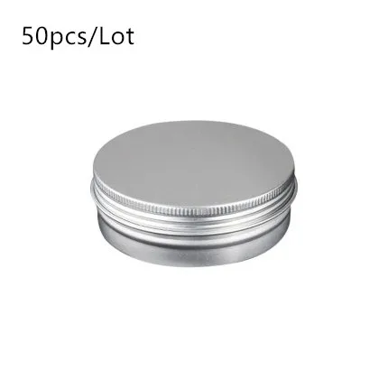 

50pcs/lot 5g 10g 15g 20g 30g 40g 50g 60g Aluminum Jars Empty Cosmetic Makeup Cream Lip Balm Gloss Metal Aluminum Tin Containers