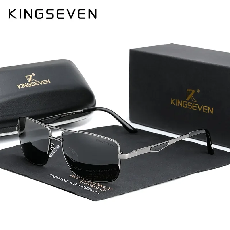 Мужские солнцезащ. Очки в классич. Оправе KINGSEVEN, черно-серые солнцезащитные очки в классической квадратной оправе с поляризованными линзами со степенью защиты уф400, подходящими для вождения, лето
Мужские солнцезащ. Очки в классич. Оправе KINGSEVEN, черно-серые солнцезащитные очки в классической квадратной оправе с поляризованными линзами со степенью защиты уф400, подходящими для вождения, лето