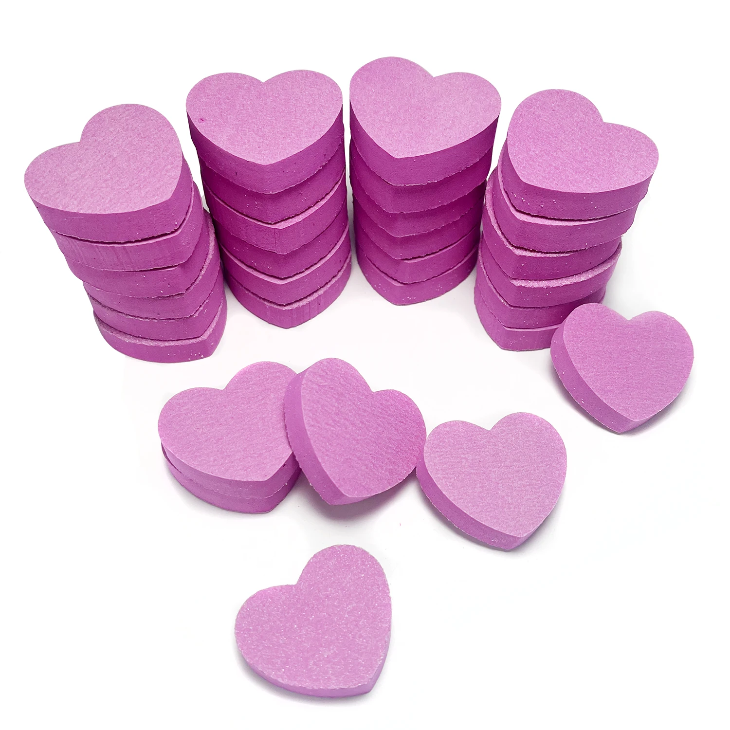 

50pcs/lot Mini Nail File Love Heart Design Sponge Polishing Emery Board 180 240 Buffing Sanding Block Manicure Pedicure Tool