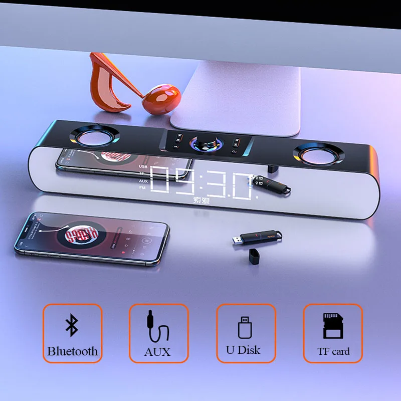 Компьютер, аудио, рабочий стол, ТВ, телефон, Bluetooth, игровой динамик, сабвуфер, Часы светодиодный ным дисплеем, колонка для домашнего кинотеатра.
Компьютер, аудио, рабочий стол, ТВ, телефон, Bluetooth, игровой динамик, сабвуфер, Часы светодиодный ным дисплеем, колонка для домашнего кинотеатра.