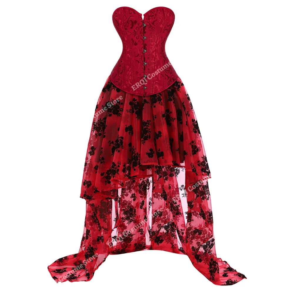 Wedding Corset Dress Elegant Wedding Costume Lace Floral Skirt Long Strapless Corset Dresses for Women Plus Size Red White Black
Wedding Corset Dress Elegant Wedding Costume Lace Floral Skirt Long Strapless Corset Dresses for Women Plus Size Red White Black