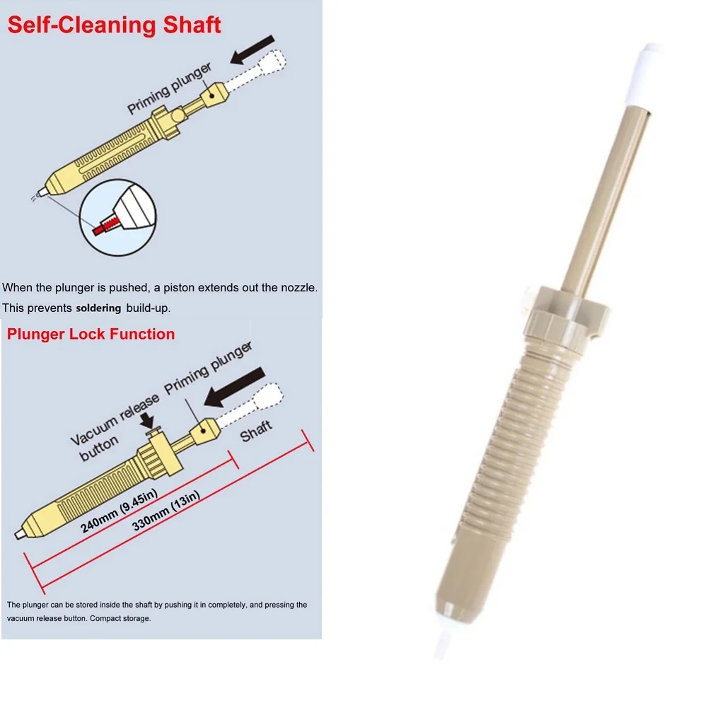 Welding Sucker Soldering Remover 330mm Long Desoldering Pump Vacuum Soldering Iron Desolder Hand Welding Tools
Welding Sucker Soldering Remover 330mm Long Desoldering Pump Vacuum Soldering Iron Desolder Hand Welding Tools