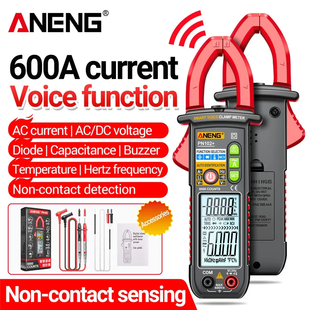Мультиметр ANENG PN102 + 600 А, измеритель высокой энергии, испытательный, трансформаторный зажим, домашнее Голосовое управление, автоматический Диапазон отображения, измерительный инструмент
Мультиметр ANENG PN102 + 600 А, измеритель высокой энергии, испытательный, трансформаторный зажим, домашнее Голосовое управление, автоматический Диапазон отображения, измерительный инструмент