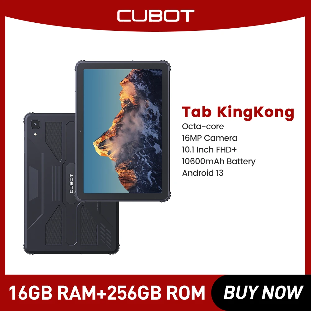 Cubot TAB KINGKONG, Rugged Tablet Android 13, IP68 Waterproof, 16GB RAM(8GB+8GB Extended), 256GB ROM, 10600mAh
Cubot TAB KINGKONG, Rugged Tablet Android 13, IP68 Waterproof, 16GB RAM(8GB+8GB Extended), 256GB ROM, 10600mAh