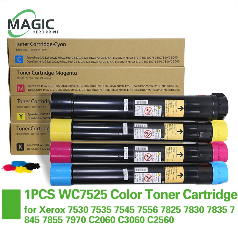 

1PCS WC7525 Compatible Color Toner Cartridge C7525 for Xerox 7530 7535 7545 7556 7825 7830 7835 7845 7855 7970 C2060 C3060 C2560