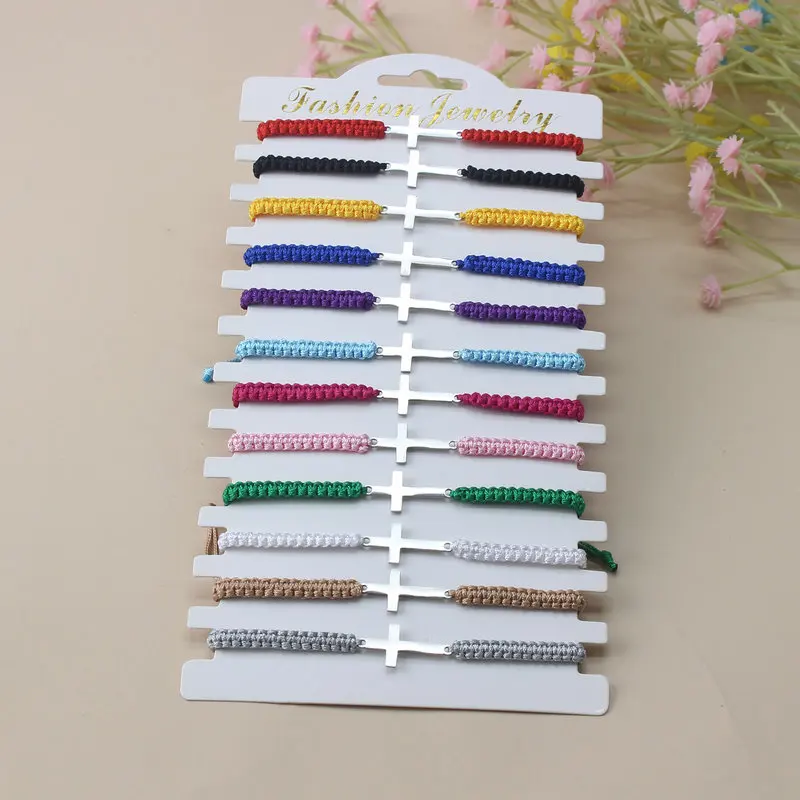 12Pcs/Set Stainless Steel Cross Charm Bracelet Handmade Adjustable Braided Rope Bracelets for Women Men Couples Lucky Jewelry
12Pcs/Set Stainless Steel Cross Charm Bracelet Handmade Adjustable Braided Rope Bracelets for Women Men Couples Lucky Jewelry
