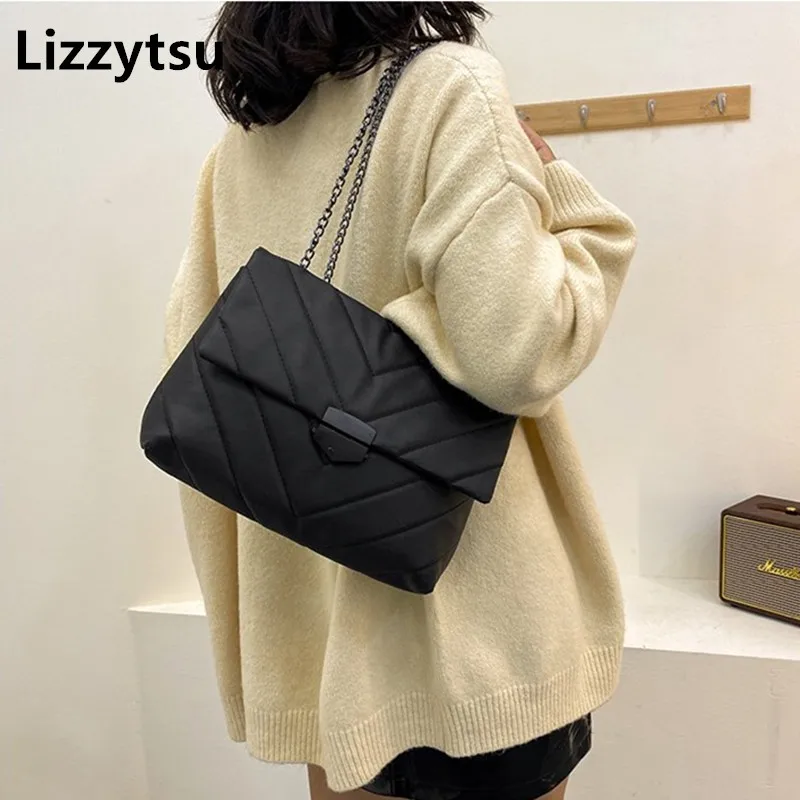 Сумка на плечо Lizzytsu женская из экокожи, роскошный саквояж кросс-боди с цепочкой, элегантная винтажная однотонная Сумочка с клапаном, Повседневная мессенджер в Корейском стиле
Сумка на плечо Lizzytsu женская из экокожи, роскошный саквояж кросс-боди с цепочкой, элегантная винтажная однотонная Сумочка с клапаном, Повседневная мессенджер в Корейском стиле