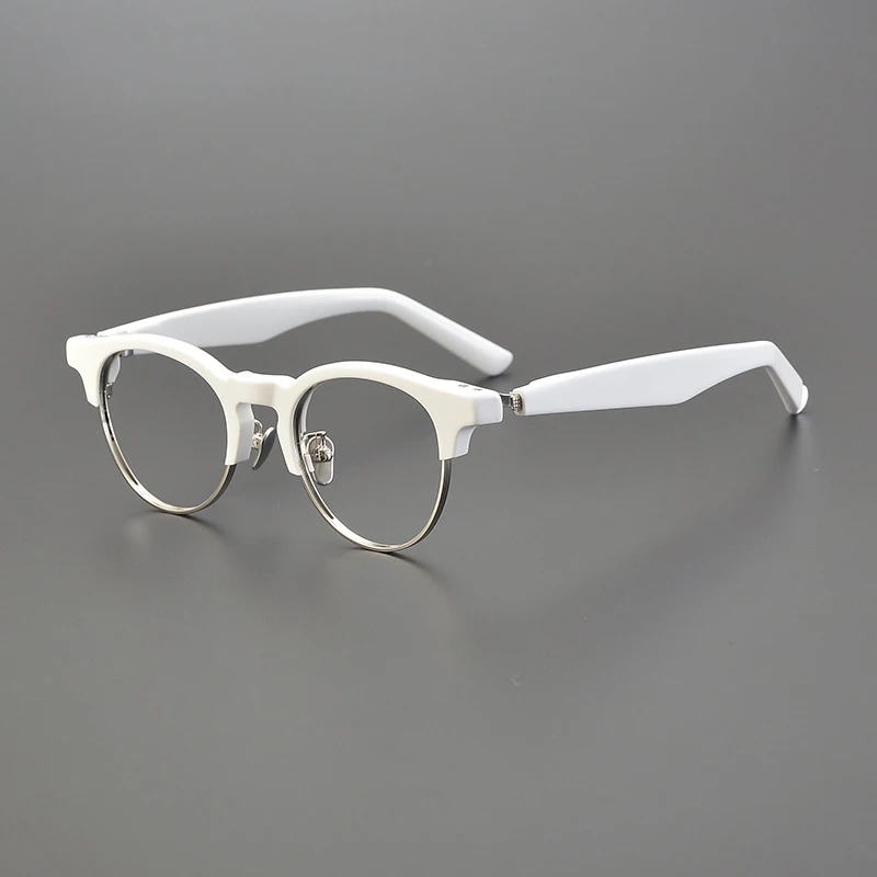 

Top Quality 9006 Acetate Fashion Handcrafted Half-frame Eyeglasses Unisex Optical Glasses Myopia Reading Personalised Glasses