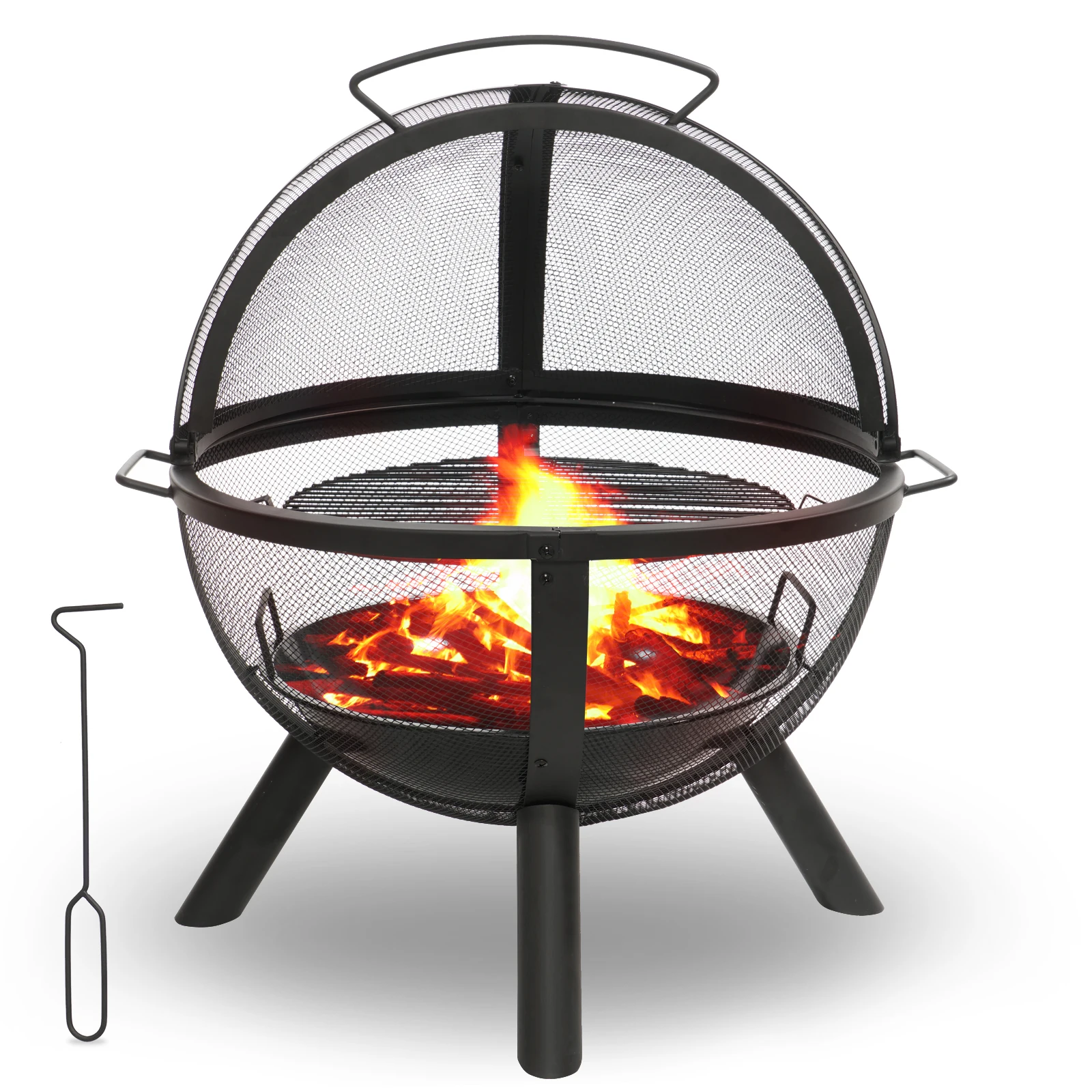 Outdoors Wood Burning Fire Pit, 32 Inch Outdoor Backyard Patio Fire Pit with 18.7 Inch Cooking Grill Grate, Black
Outdoors Wood Burning Fire Pit, 32 Inch Outdoor Backyard Patio Fire Pit with 18.7 Inch Cooking Grill Grate, Black