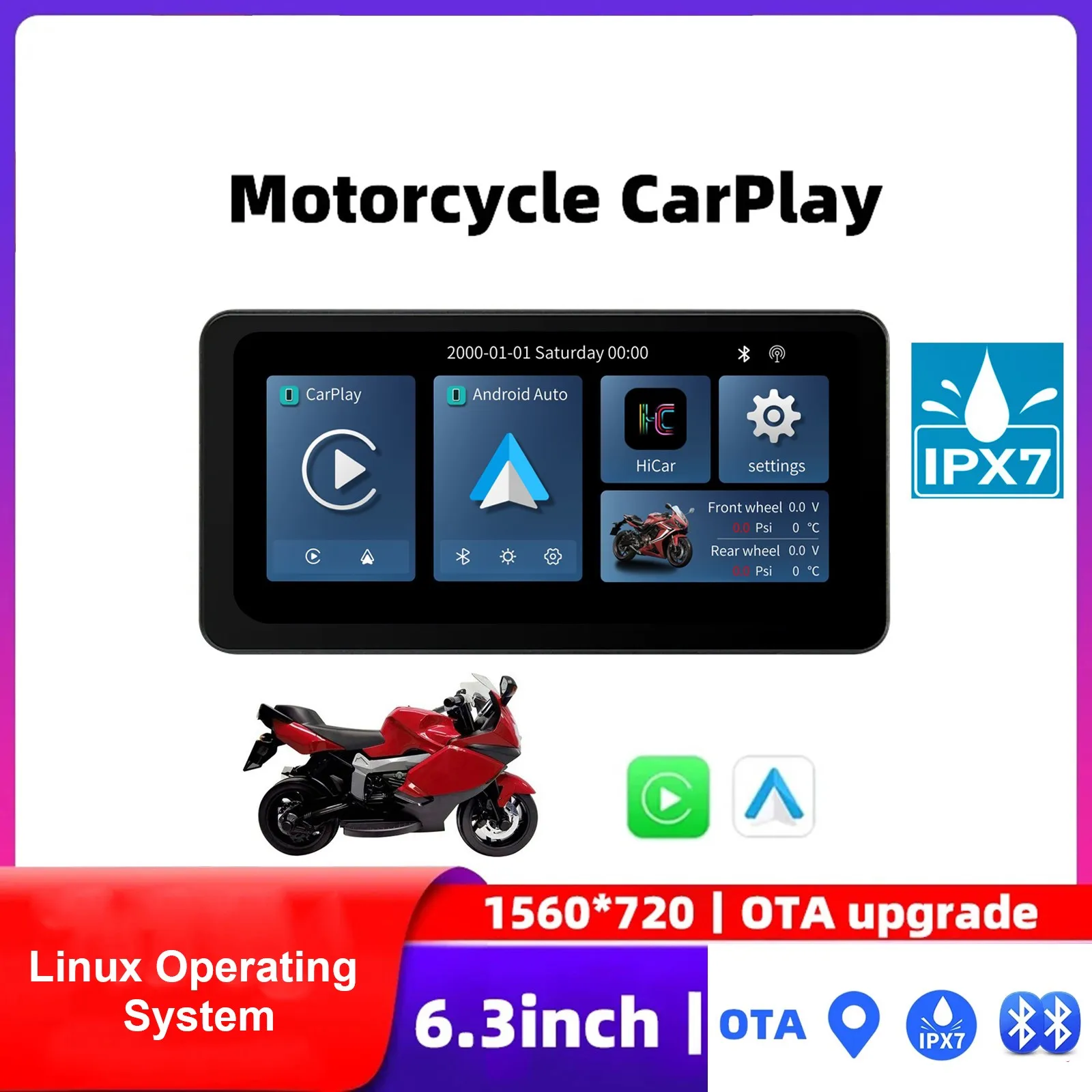6,3 дюймовый экран навигации для мотоцикла 1000nit операционная система Linux для мотоцикла CarPlay Android Auto IPX7 водонепроницаемый двойной Bluetooth
6,3 дюймовый экран навигации для мотоцикла 1000nit операционная система Linux для мотоцикла CarPlay Android Auto IPX7 водонепроницаемый двойной Bluetooth