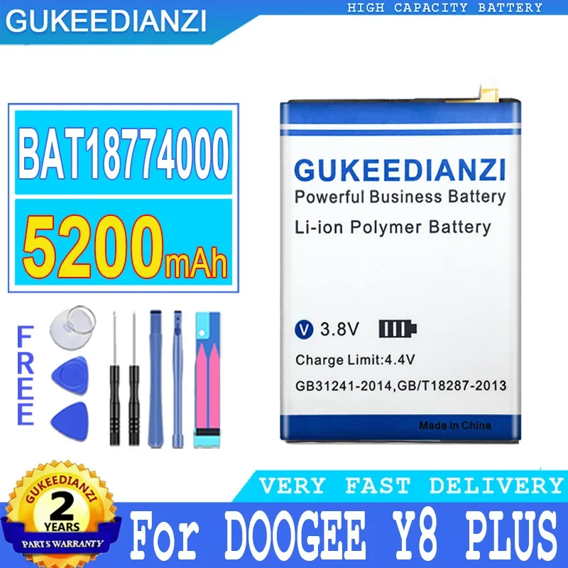 GUKEEDIANZI Battery for Doogee Y8PLUS, Y8 PLUS Mobile Phone, Big Power Battery, BAT18774000, 5200mAh
GUKEEDIANZI Battery for Doogee Y8PLUS, Y8 PLUS Mobile Phone, Big Power Battery, BAT18774000, 5200mAh