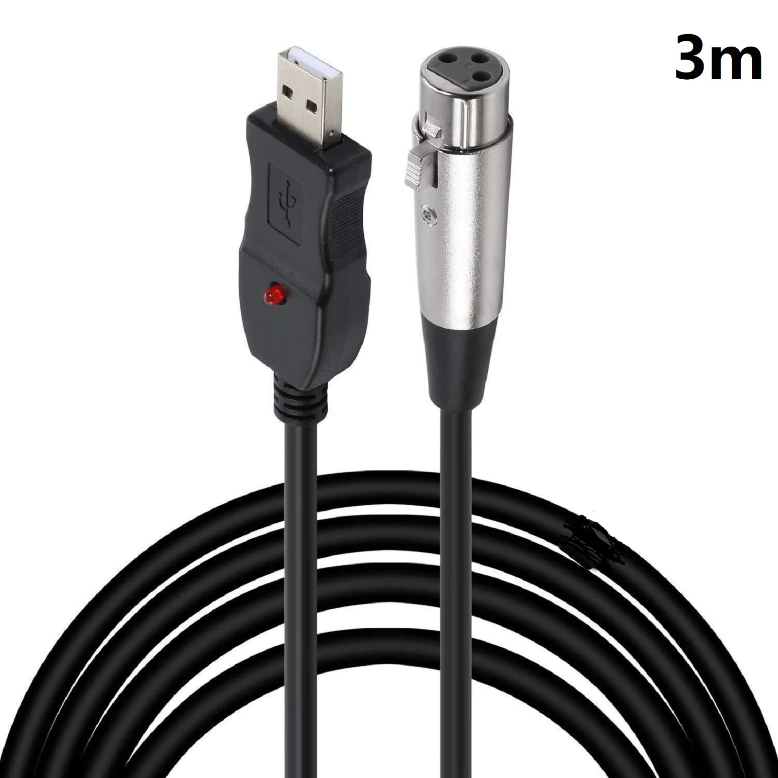 

3m USB Microphone Mic Link Cable Adapter USB2.0 Male to XLR Female Cable For PC Computer Accessories Compatible With Game Device