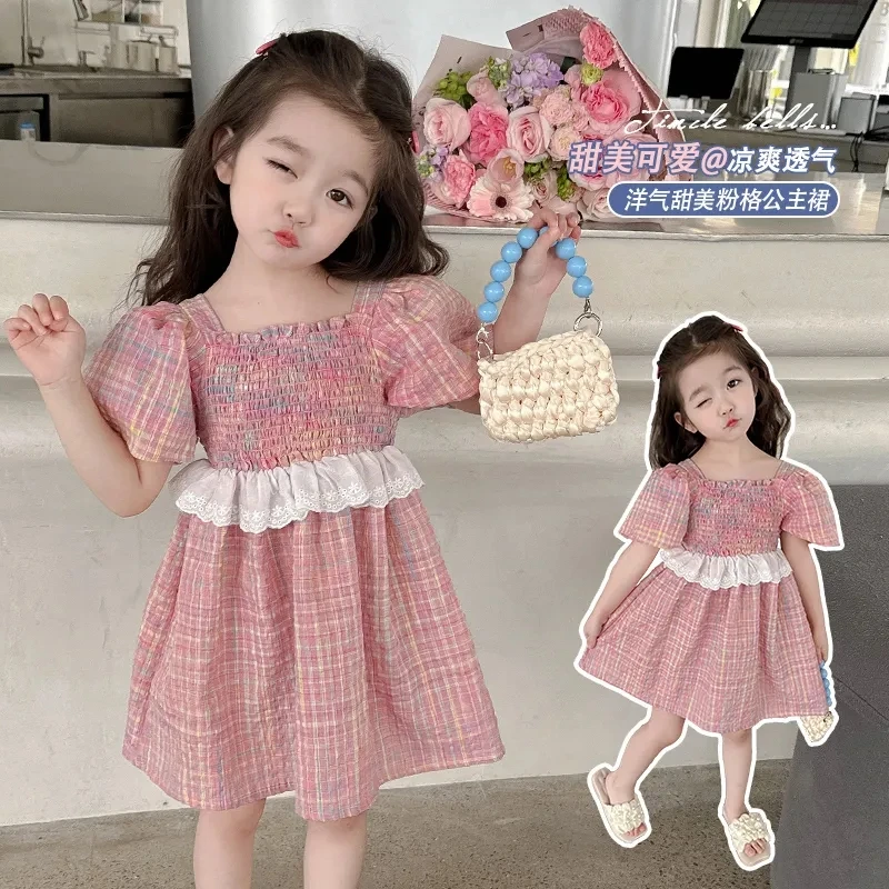 Summer Toddler Baby Girls' Cotton Dresses Kids Pink Plaid Casual Dress for Girls Short Sleeve Outfits fits 2-8Years
Summer Toddler Baby Girls' Cotton Dresses Kids Pink Plaid Casual Dress for Girls Short Sleeve Outfits fits 2-8Years
