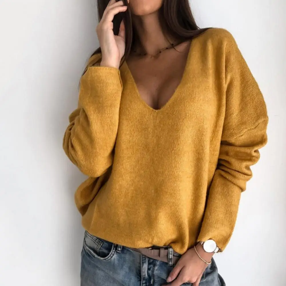 Women Autumn 2023 Fashion Sweater Loose Solid Color V Neck Long Sleeve Plush Pullover Sweater Top Casual Elegant Female Clothes
Women Autumn 2023 Fashion Sweater Loose Solid Color V Neck Long Sleeve Plush Pullover Sweater Top Casual Elegant Female Clothes