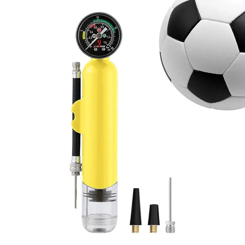 

Воздушный насос для мячей, портативный спортивный насос с манометром, воздушный насос со съемным шлангом для футбола, баскетбола, футбола