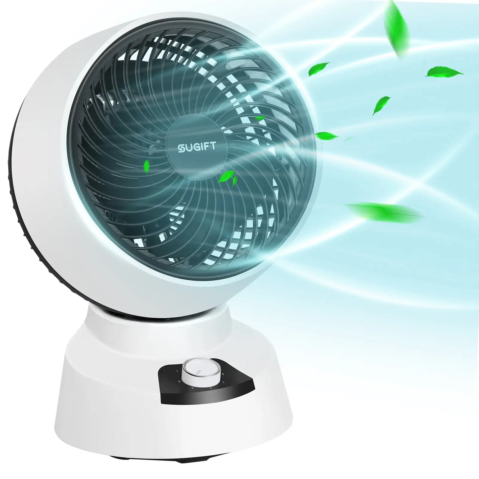 9" Air Circulator Fan Energy Efficient Ultra Quiet 50°Auto Oscillation Fan 3 Speed for Room Office Dorm, White
9" Air Circulator Fan Energy Efficient Ultra Quiet 50°Auto Oscillation Fan 3 Speed for Room Office Dorm, White