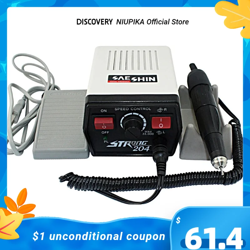 204 Strong Polish Motor Grinding Machine for Jewelry & Nail & Dentist Polish 35000r/min 220V 2.35mm
204 Strong Polish Motor Grinding Machine for Jewelry & Nail & Dentist Polish 35000r/min 220V 2.35mm