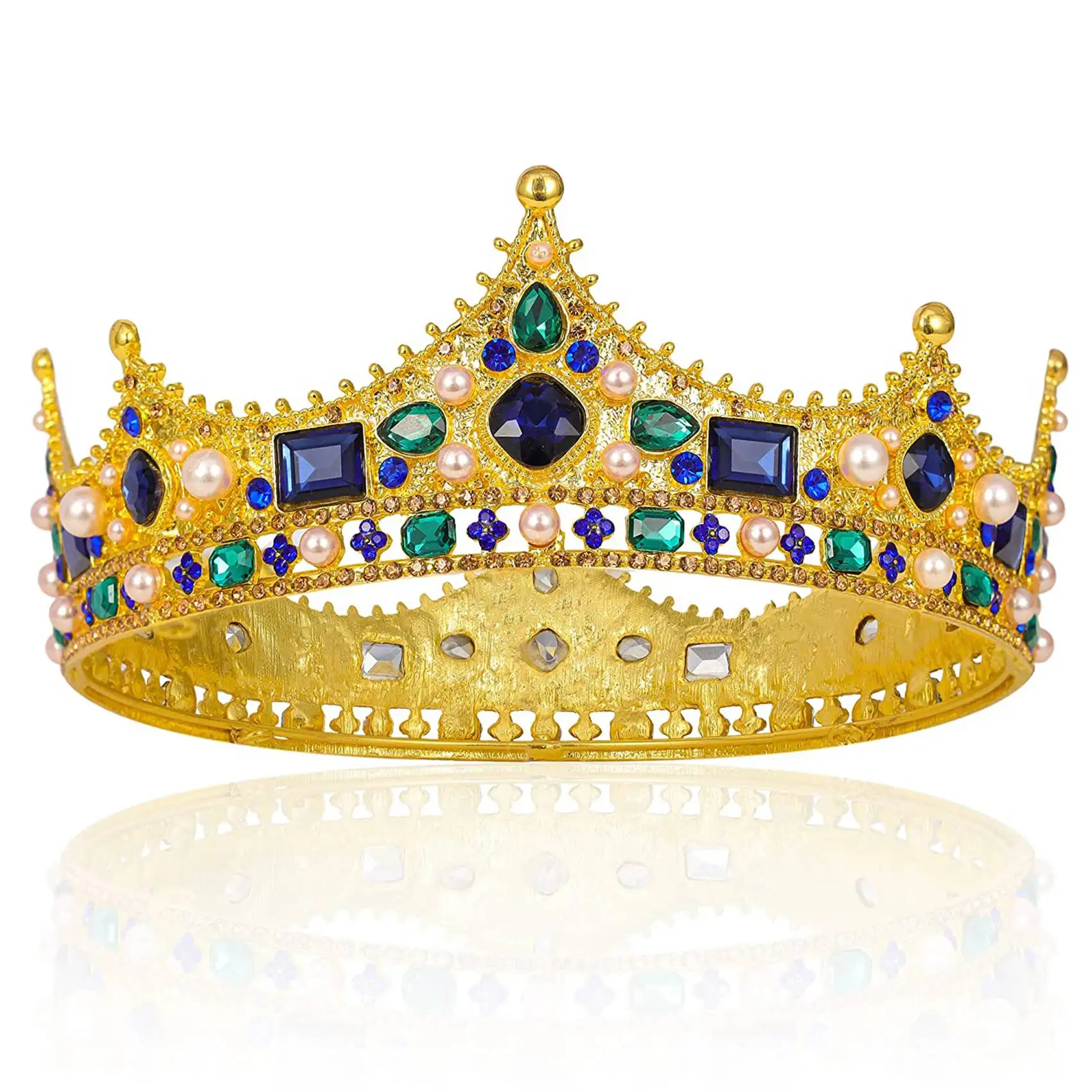 Gold King Crowns for Men - Baroque Vintage Rhinestone Crystal Crown Men'S Full Kings Crown for Theater Prom Party
Gold King Crowns for Men - Baroque Vintage Rhinestone Crystal Crown Men'S Full Kings Crown for Theater Prom Party