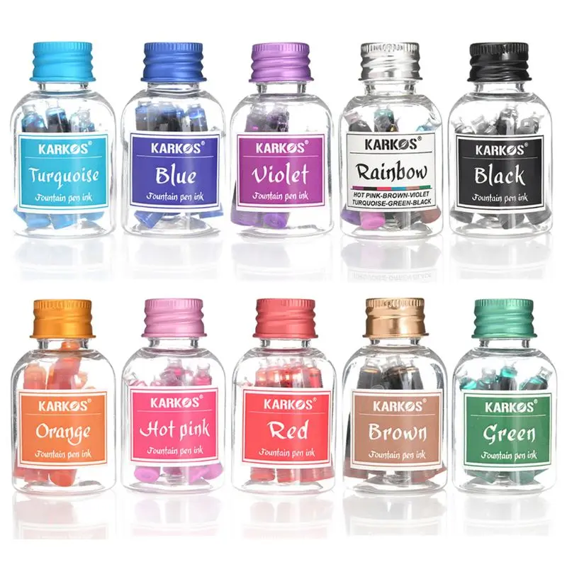 Fountain Pen Ink Cartridges Colored Ink Sac Multiple Bright Colors for Kid Adult
Fountain Pen Ink Cartridges Colored Ink Sac Multiple Bright Colors for Kid Adult