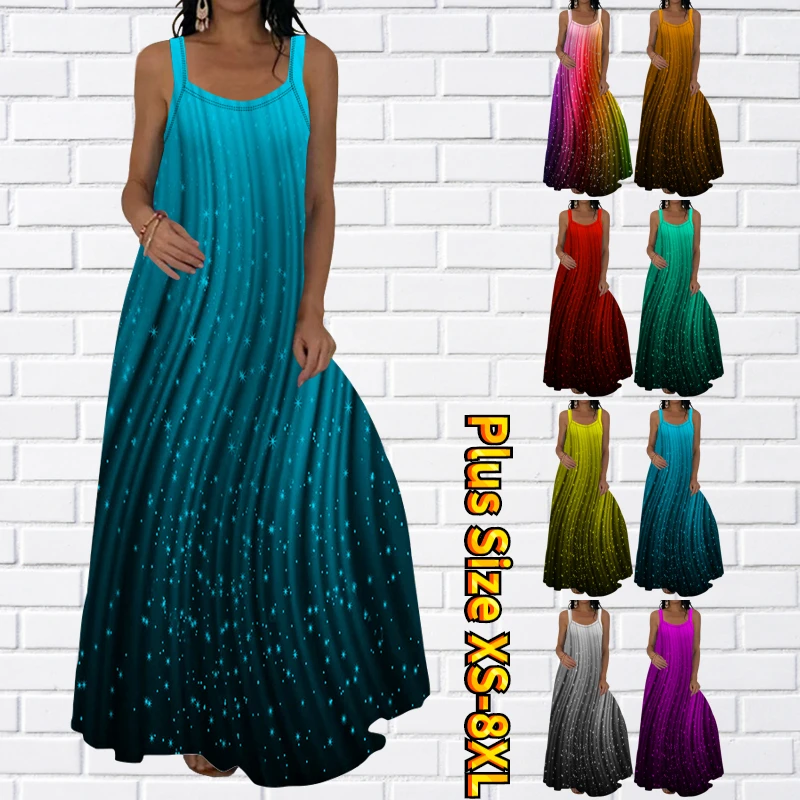 2023 Summer and Floor Dress Loose Casual Sleeveless Sexy Long Dress Women's Plus-size New Design Print Floor Dress XS-8XL
2023 Summer and Floor Dress Loose Casual Sleeveless Sexy Long Dress Women's Plus-size New Design Print Floor Dress XS-8XL