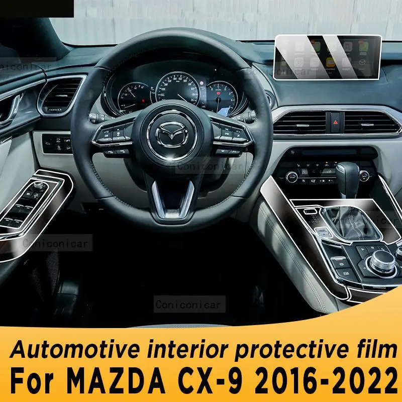 

For MAZDA CX9 2016-2022 2021 Gearbox Panel Navigation Screen Automotive Interior TPU Protective Film Cover Anti-Scratch Sticker