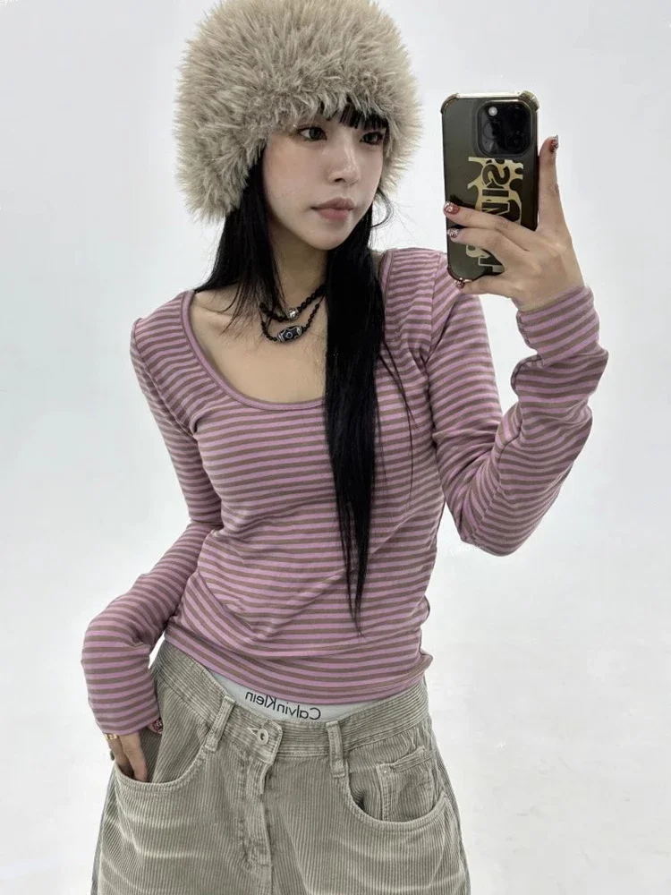 HOUZHOU Grunge Vintage Streetwear T Shirts Women Korean Fashion Elegant Sexy Striped O-neck Slim Tees Tops Summer 2024 Chic
HOUZHOU Grunge Vintage Streetwear T Shirts Women Korean Fashion Elegant Sexy Striped O-neck Slim Tees Tops Summer 2024 Chic