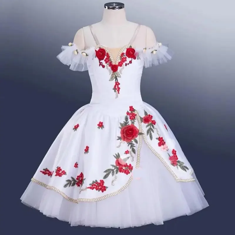 

Tutu Dress For Grils Performance Competition Costumes White Awakening Of Flora Romantic Tutu Long Professional Ballet Dance