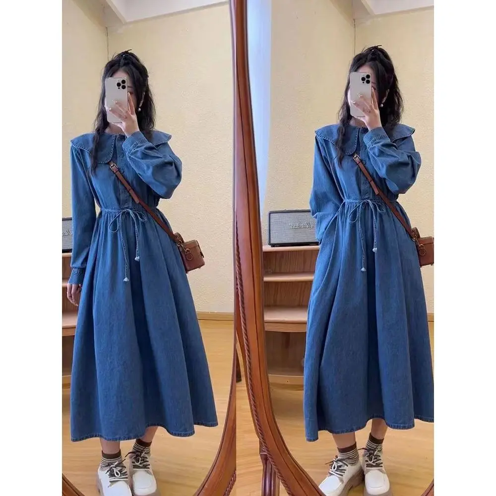Women's Mid-length Dress 2023 New Spring and Autumn New Korean Version Loose Over The Knee Retro Waist Closed Denim Skirt V363
Women's Mid-length Dress 2023 New Spring and Autumn New Korean Version Loose Over The Knee Retro Waist Closed Denim Skirt V363