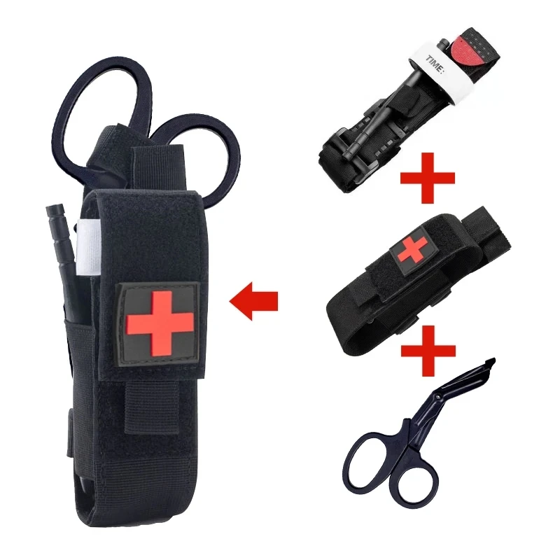 

Tactical Cat First Aid Kit Medical Tourniquet Scissors Molle Storage Trauma Bracket Set Military Survival Tool Accessories Gear