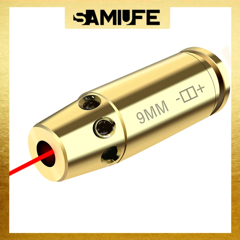 

Tactical Laser Bore Sight 9mm Red Dot Brass Bullet for Aiming Shooting Calibration Adjustment Pistol Airsoft Gun Acessories