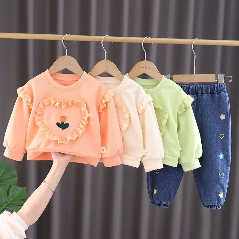 Baby Girl Clothing 2023 Autumn Winter New Children's tracksuit For Girl Flower Tops + Jeans Overalls 2Pcs For Toddler Girls 1-5Y
Baby Girl Clothing 2023 Autumn Winter New Children's tracksuit For Girl Flower Tops + Jeans Overalls 2Pcs For Toddler Girls 1-5Y