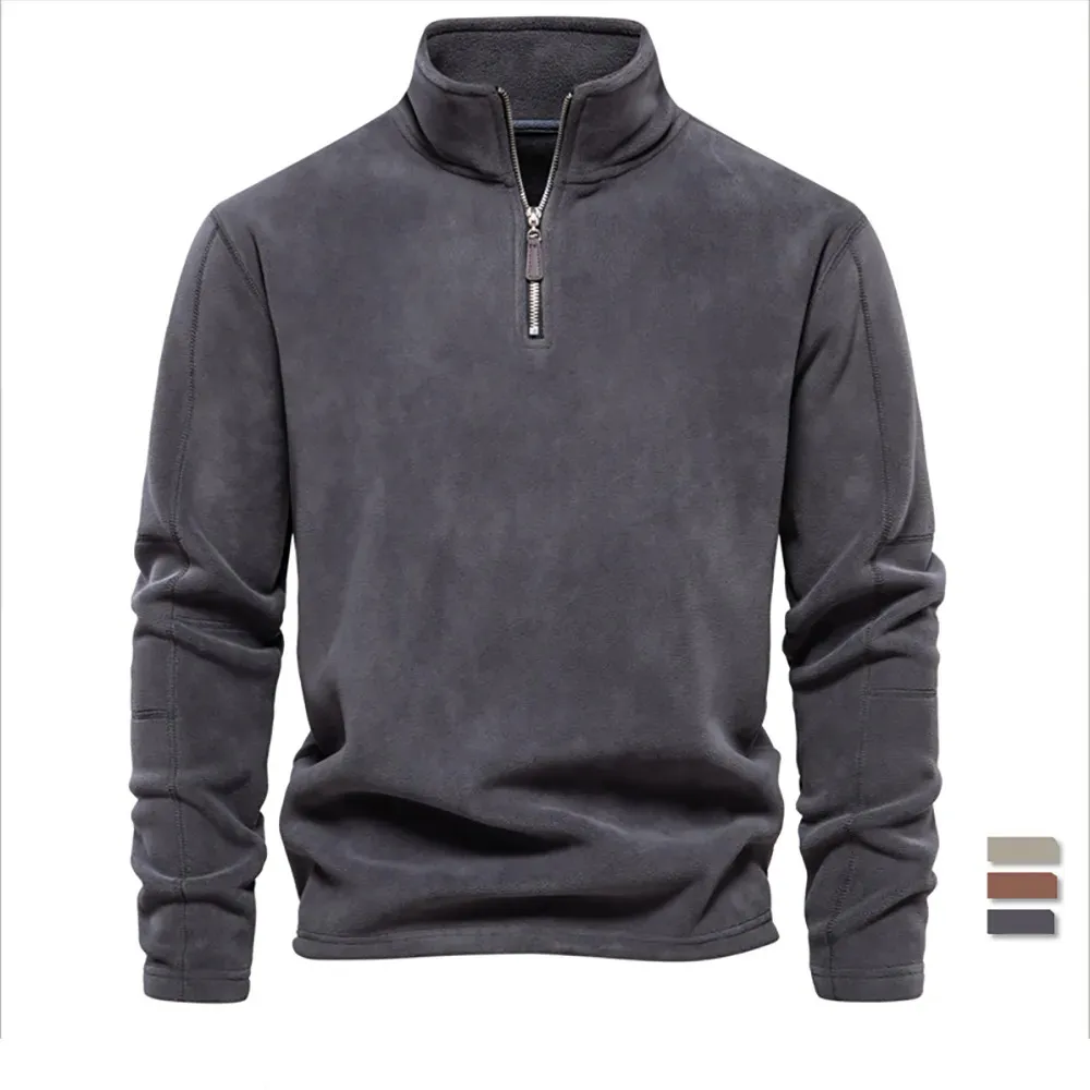 

Brand Quality Thicken Warm Fleece Jacket For Men Zip Up Neck Pullover Men's Sweatshirt Y2K Mens Jackets Sudaderas Para Hombres