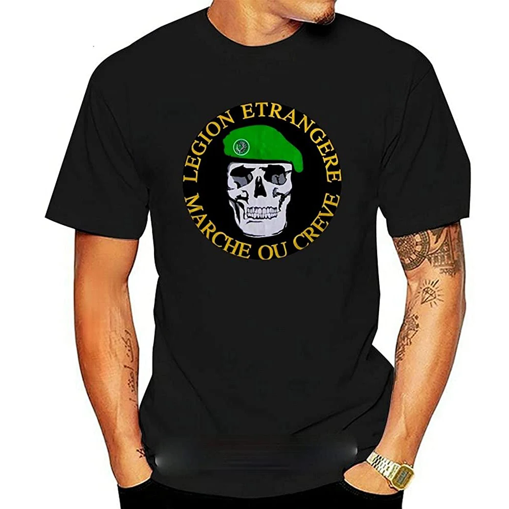 

French Foreign Legion Special Forces Skull T Shirt. High Quality Cotton, Large Sizes, Breathable Top, Loose Casual T-shirt S-3xl