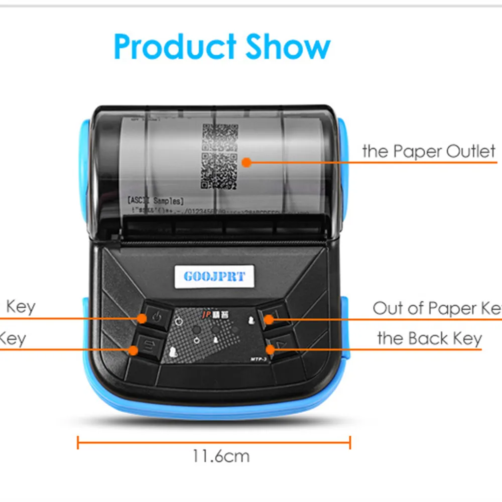 

Portable Receipt Printer 80mm Wireless Mini Bluetooth Thermal Printers With Android & iOS Handheld Pocket Bill Makers mpresora