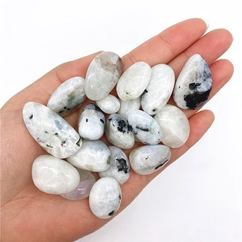 

50g Natural Rare White Moonstone Tumbled Stone Crystal Rockstone Reiki Healing Specimen Collection Natural Stones and Minerals